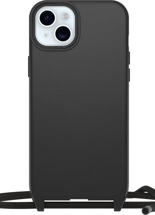 iPhone15Plusケース React Necklace 耐衝撃 MILスペック MagSafe ストラップ可 ブラック