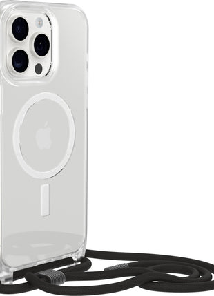 iPhone15ProMaxケース React Necklace 耐衝撃 MILスペック MagSafe ストラップ可 クリア