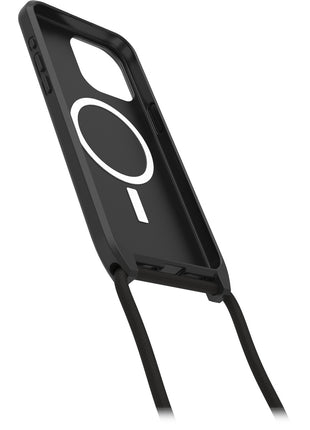 iPhone15ProMaxケース React Necklace 耐衝撃 MILスペック MagSafe ストラップ可 ブラック