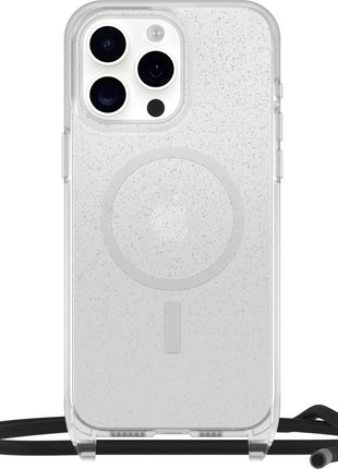iPhone15ProMaxケース React Necklace 耐衝撃 MILスペック MagSafe ストラップ可 スターダストクリア