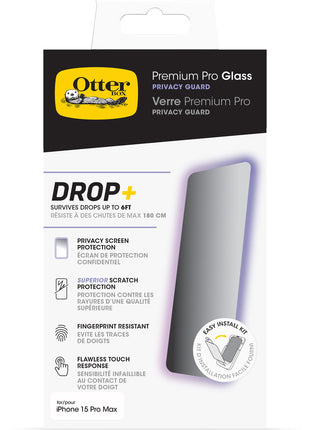 iPhone15ProMaxフィルム Premium Pro Glass Antimicrobial Privacy Guard 抗菌性 プライバシー保護