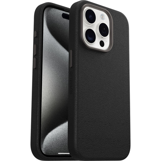 iPhone15Proケース Symmetry Cactus Leather Noir Ash ブラック