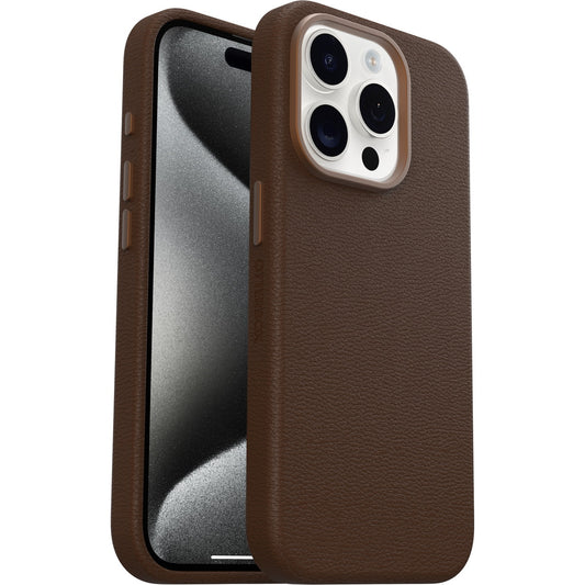 iPhone15Proケース Symmetry Cactus Leather Rich Adobe ブラウン