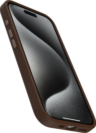 iPhone15Proケース Symmetry Cactus Leather Rich Adobe ブラウン