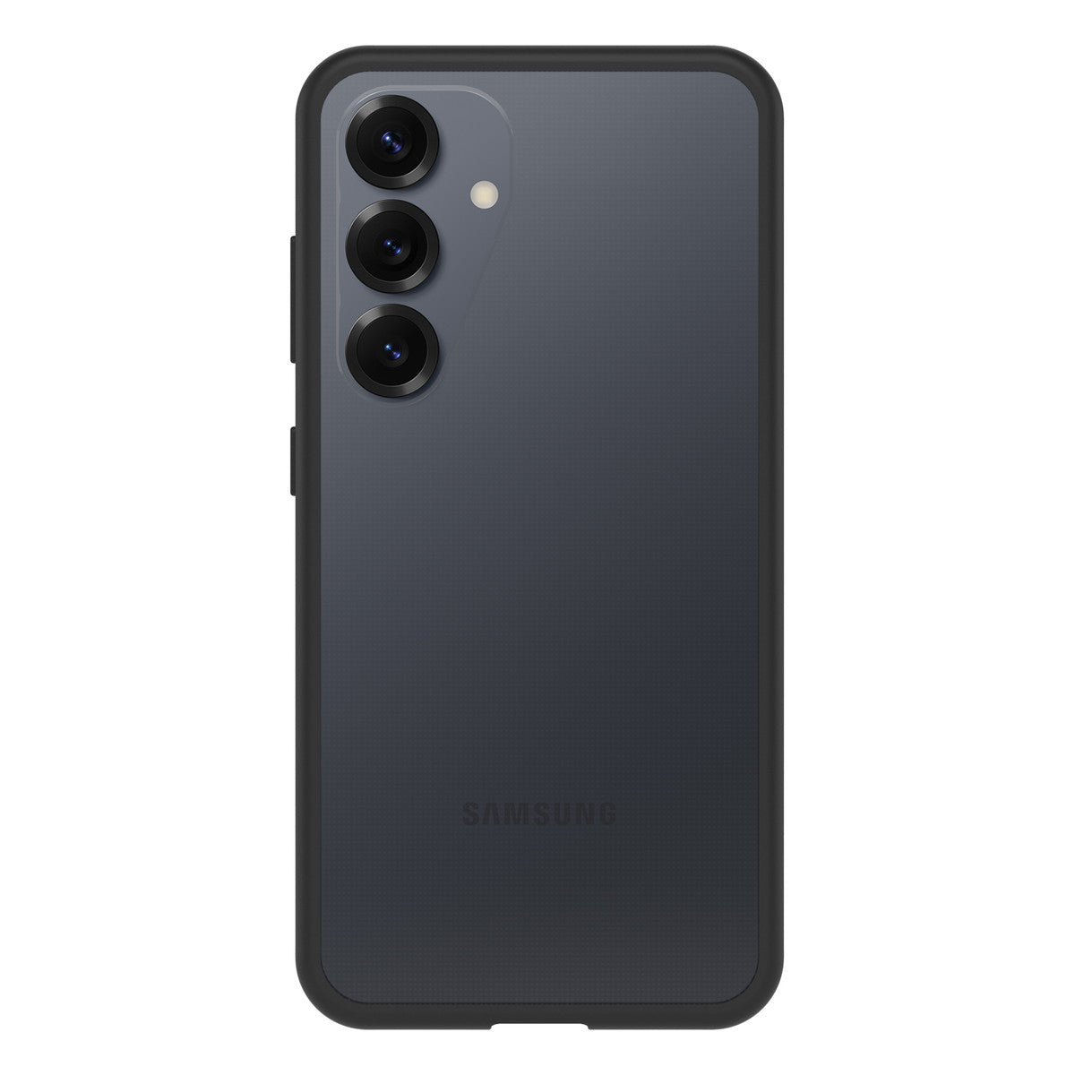 Galaxy S25ケース React 薄型設計 耐衝撃 ブラッククリスタル