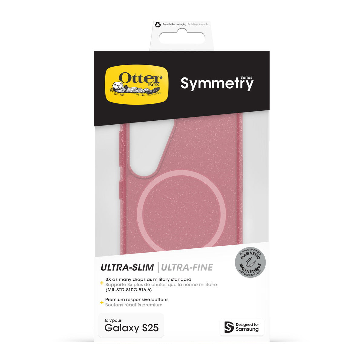 Galaxy S25ケース Symmetry Clear Magnets Qi2対応 耐衝撃 フォックスベリー