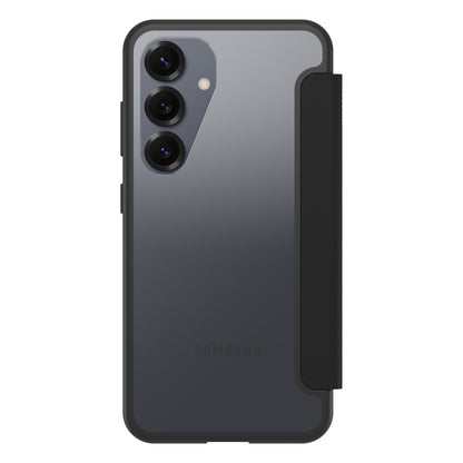 Galaxy S25ケース React Folio 手帳型 耐衝撃 ブラッククリスタル