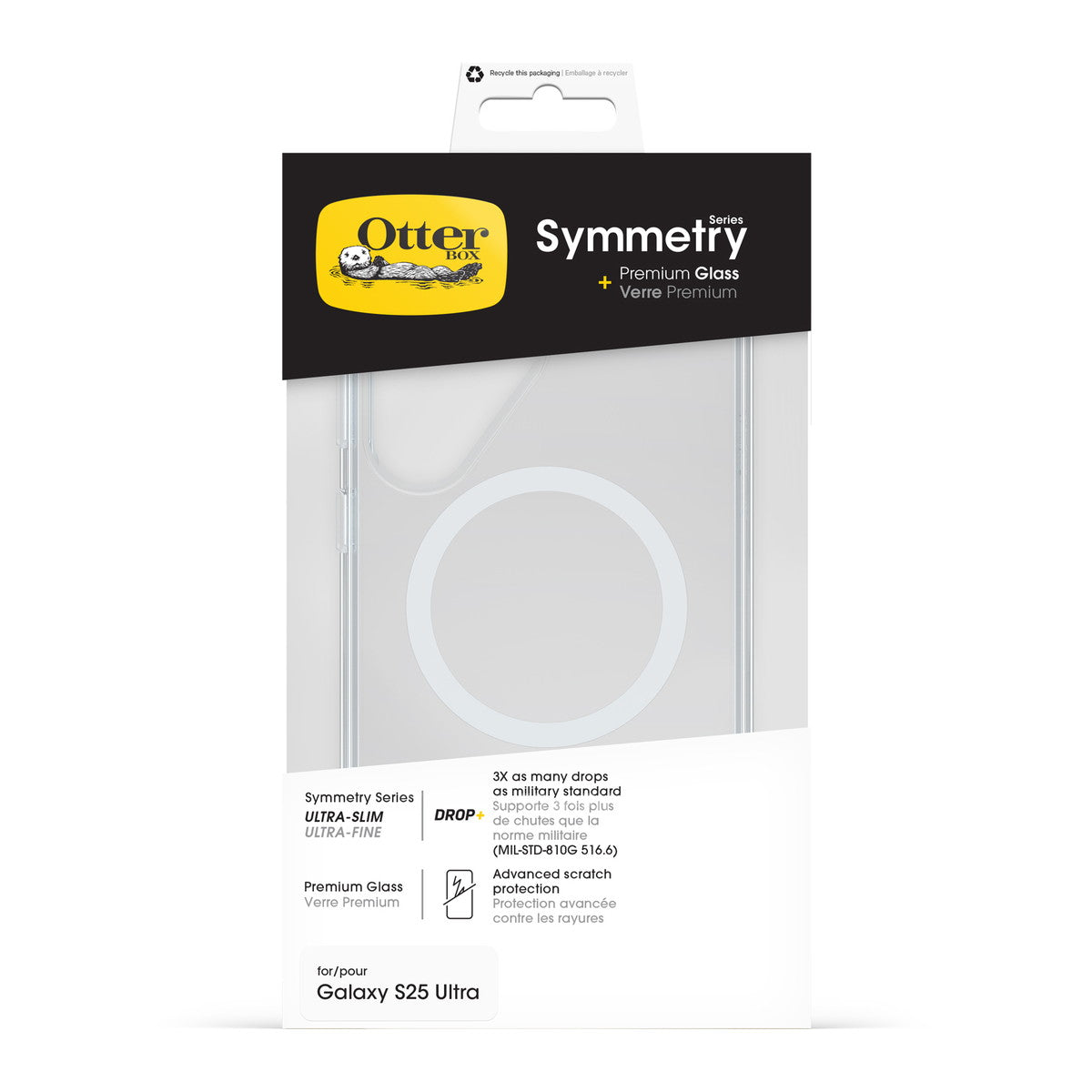 Galaxy S25 Ultraケース Symmetry Clear Magnets + Premium Glassガラスフィルム セット
