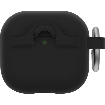 AirPods（第4世代）ケース 耐衝撃 カラビナ付き ブラック