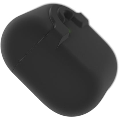 AirPods（第4世代）ケース 耐衝撃 カラビナ付き ブラック