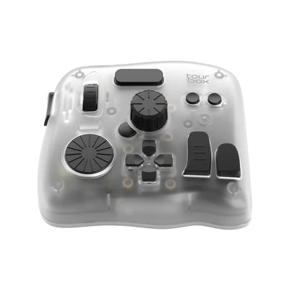TourBox Elite Plus 左手 デバイス キーボード Bluetooth adobe iPad Windows Mac つまみ 手持ち 割り当て ツアーボックス エリートプラス クリアートランスパレント TBEP