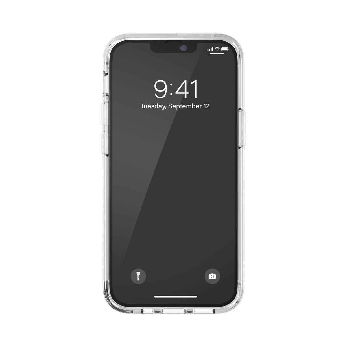 iPhone12miniケース グリップケース クリア/ブルー