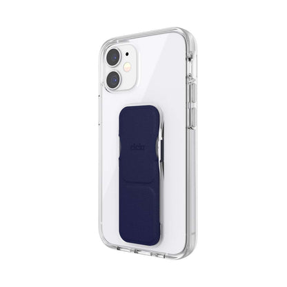 iPhone12miniケース グリップケース クリア/ブルー