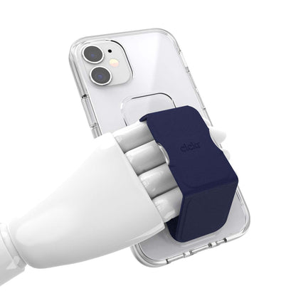 iPhone12miniケース グリップケース クリア/ブルー