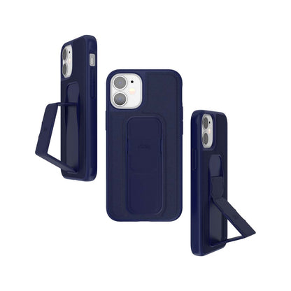 iPhone12miniケース Saffiano グリップケース ネイビーブルー