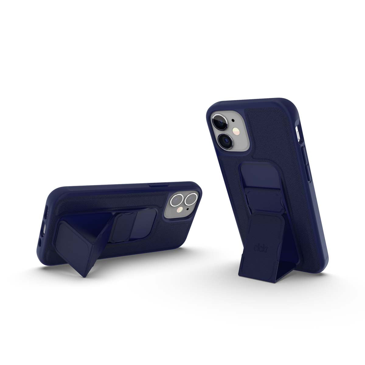 iPhone12miniケース Saffiano グリップケース ネイビーブルー