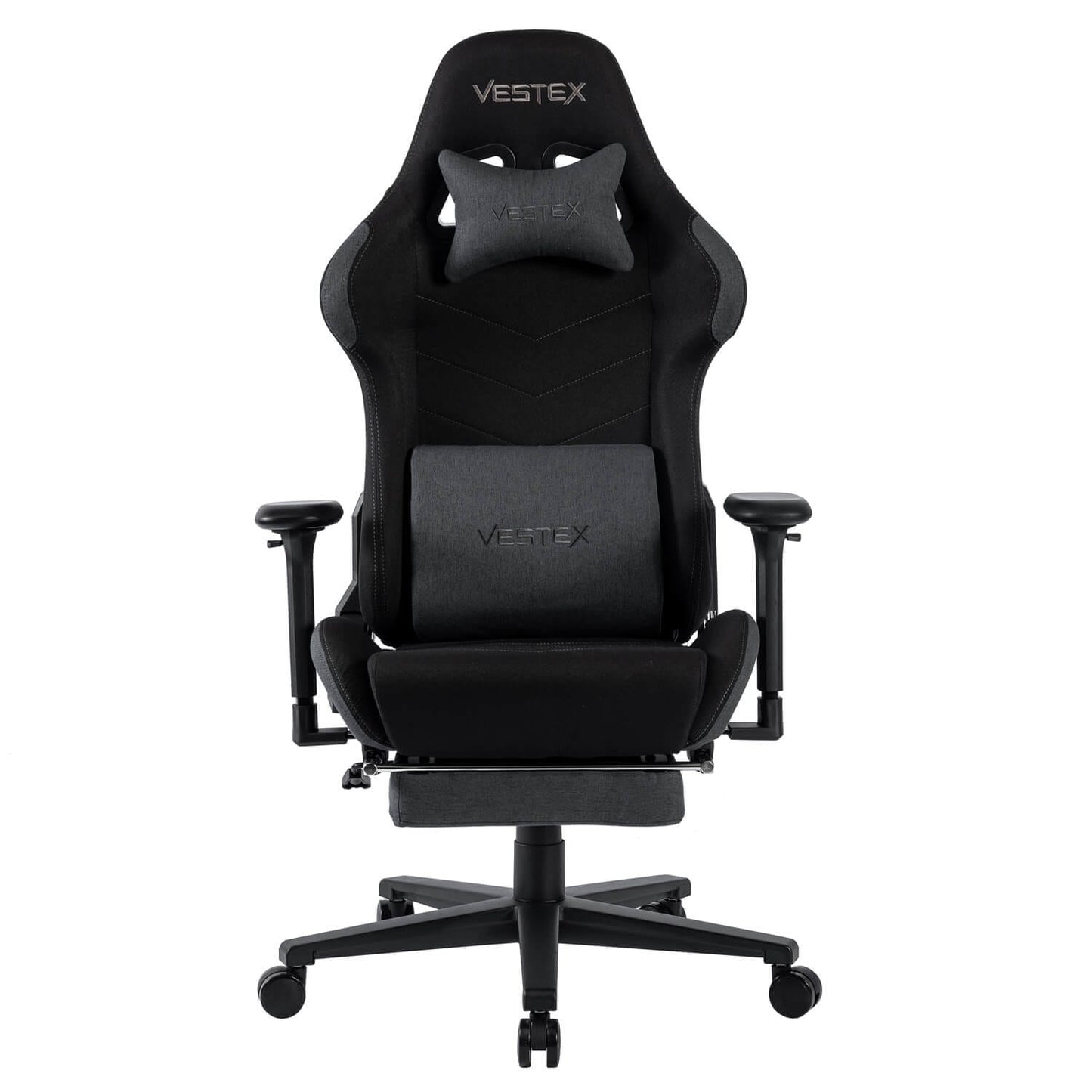 ゲーミングチェア VESTEX  S1 カラーファブリック フットレスト付 ブラック