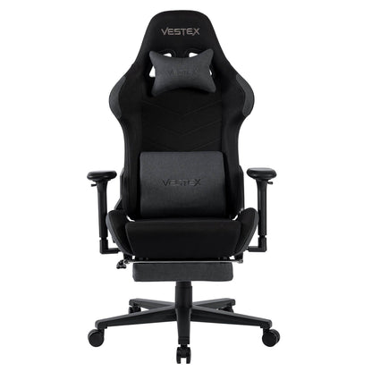 ゲーミングチェア VESTEX  S1 カラーファブリック フットレスト付 ブラック