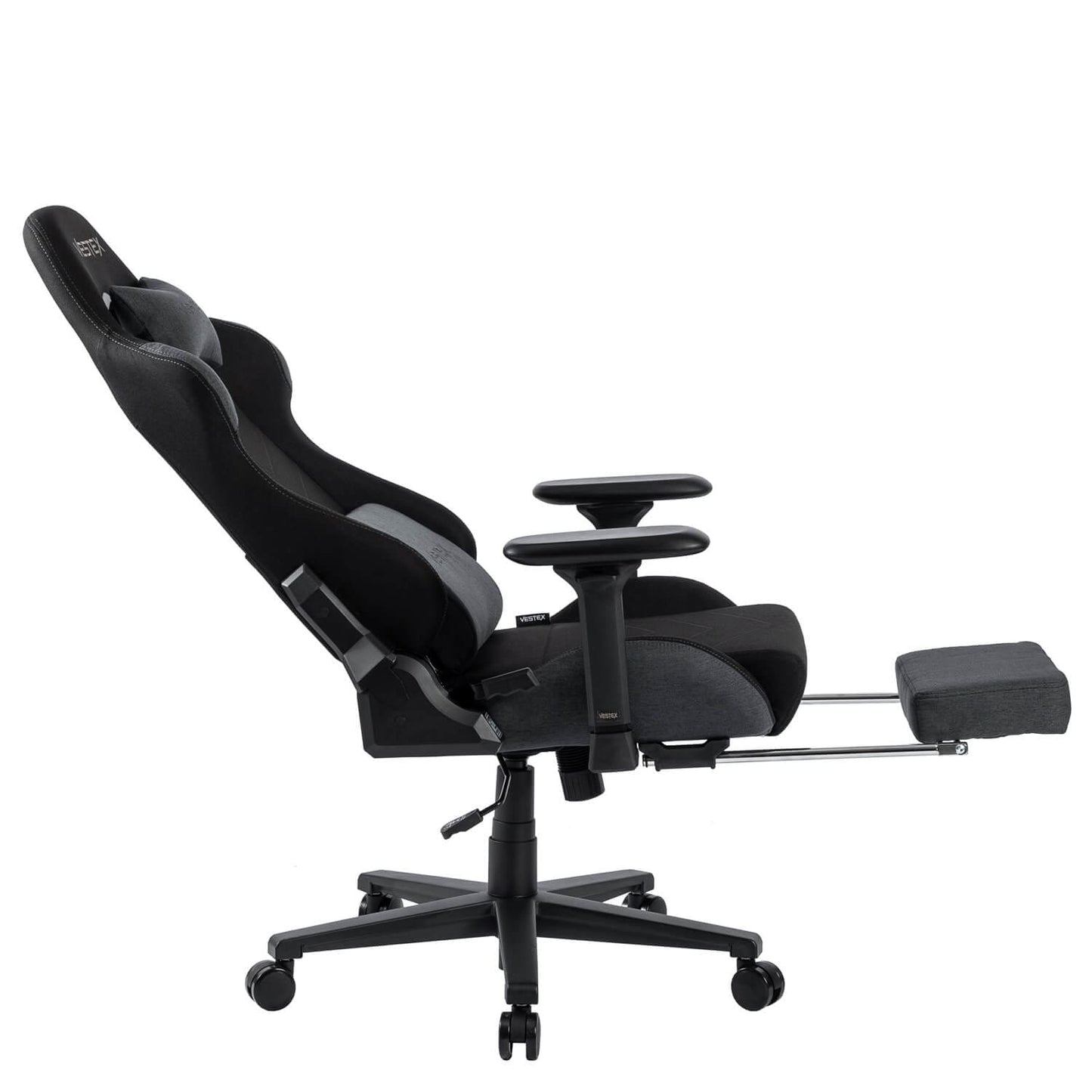 ゲーミングチェア VESTEX  S1 カラーファブリック フットレスト付 ブラック