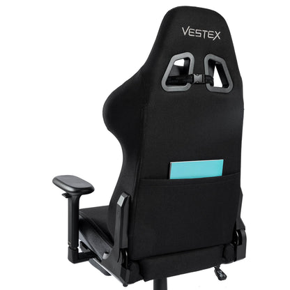 ゲーミングチェア VESTEX  S1 カラーファブリック フットレスト付 ブラック