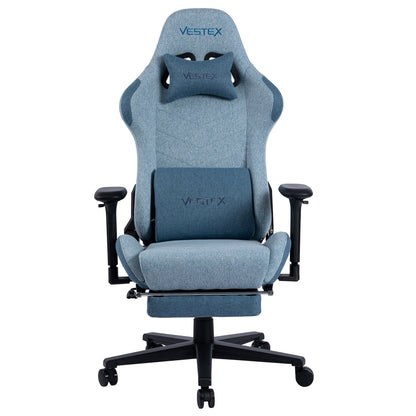ゲーミングチェア VESTEX  S1 カラーファブリック フットレスト付 ブルー