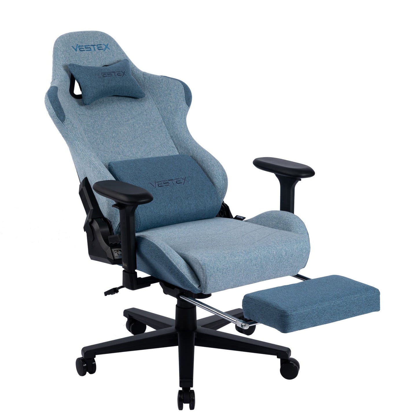 ゲーミングチェア VESTEX  S1 カラーファブリック フットレスト付 ブルー