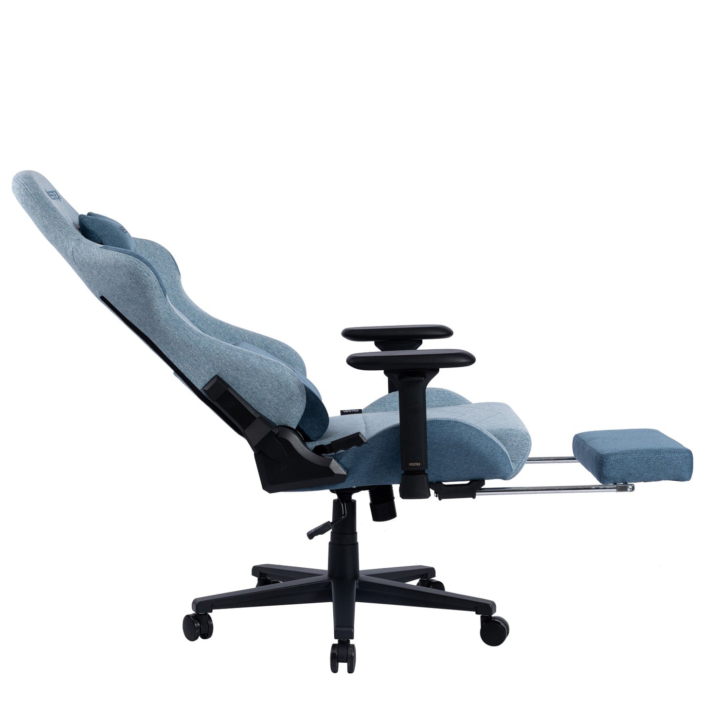 ゲーミングチェア VESTEX  S1 カラーファブリック フットレスト付 ブルー