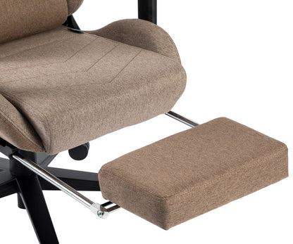 ゲーミングチェア VESTEX  S1 カラーファブリック フットレスト付 ブラウン