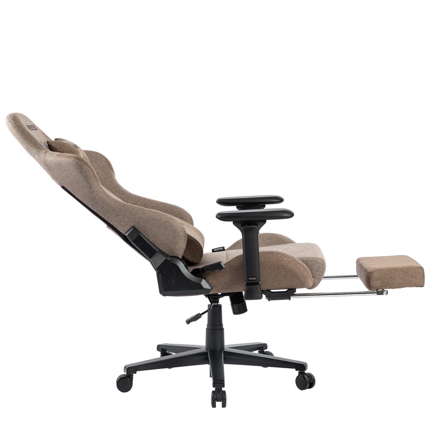 ゲーミングチェア VESTEX  S1 カラーファブリック フットレスト付 ブラウン