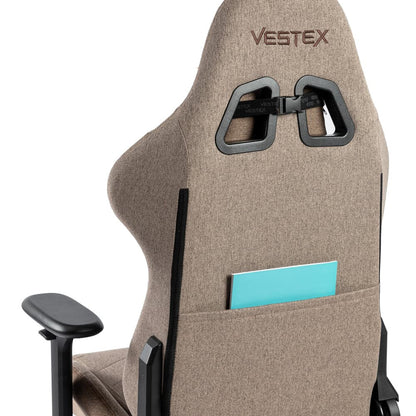 ゲーミングチェア VESTEX  S1 カラーファブリック フットレスト付 ブラウン