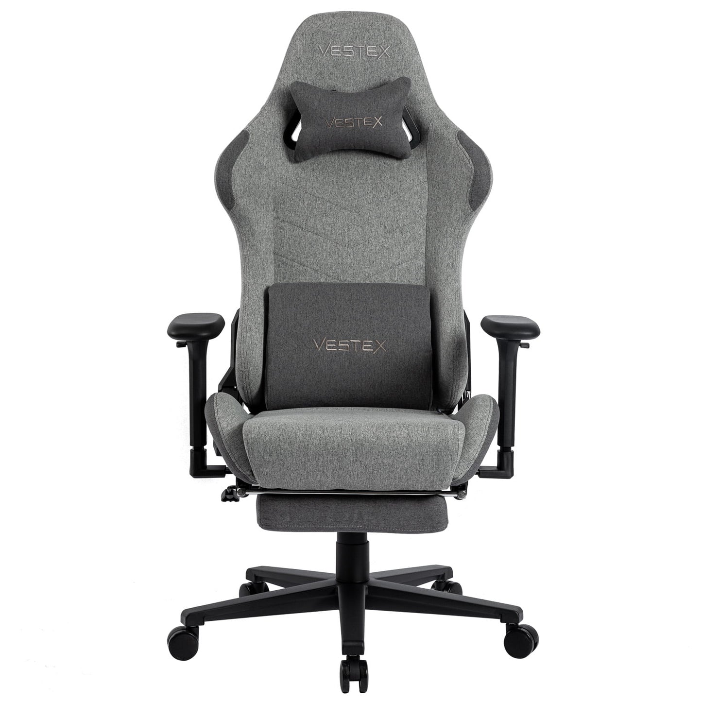 ゲーミングチェア VESTEX  S1 カラーファブリック フットレスト付 グレー