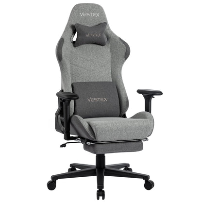 ゲーミングチェア VESTEX  S1 カラーファブリック フットレスト付 グレー