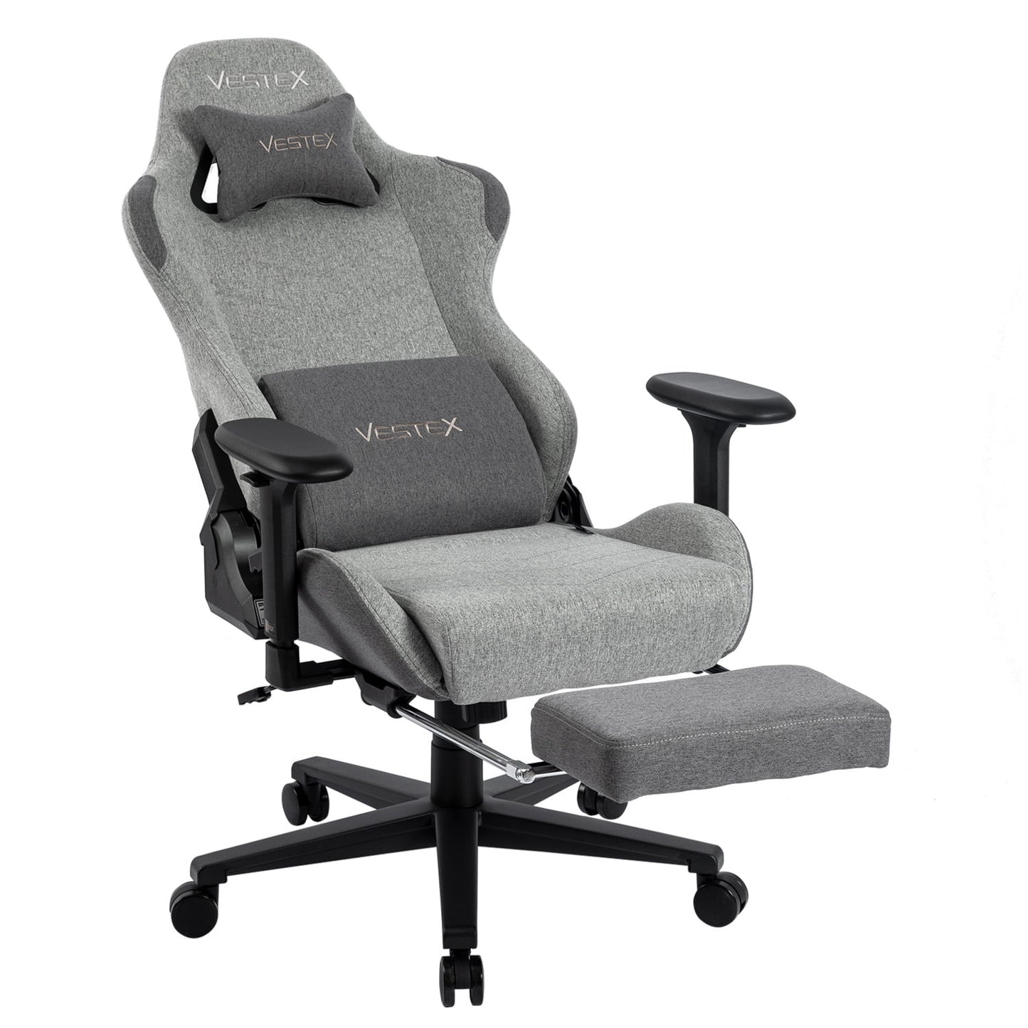 ゲーミングチェア VESTEX  S1 カラーファブリック フットレスト付 グレー