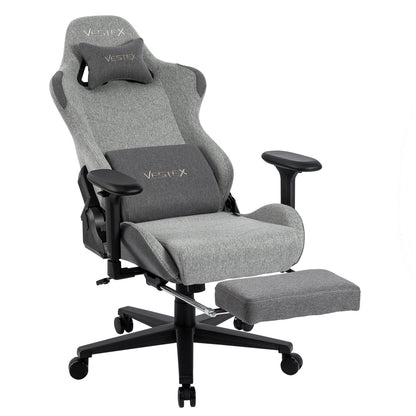 ゲーミングチェア VESTEX  S1 カラーファブリック フットレスト付 グレー