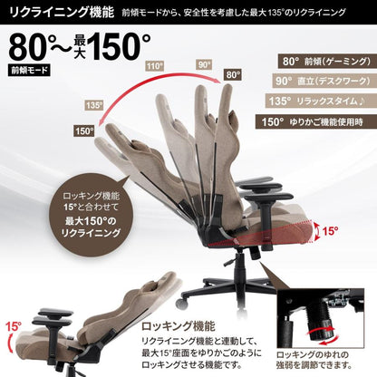 ゲーミングチェア VESTEX  S1 カラーファブリック グレー