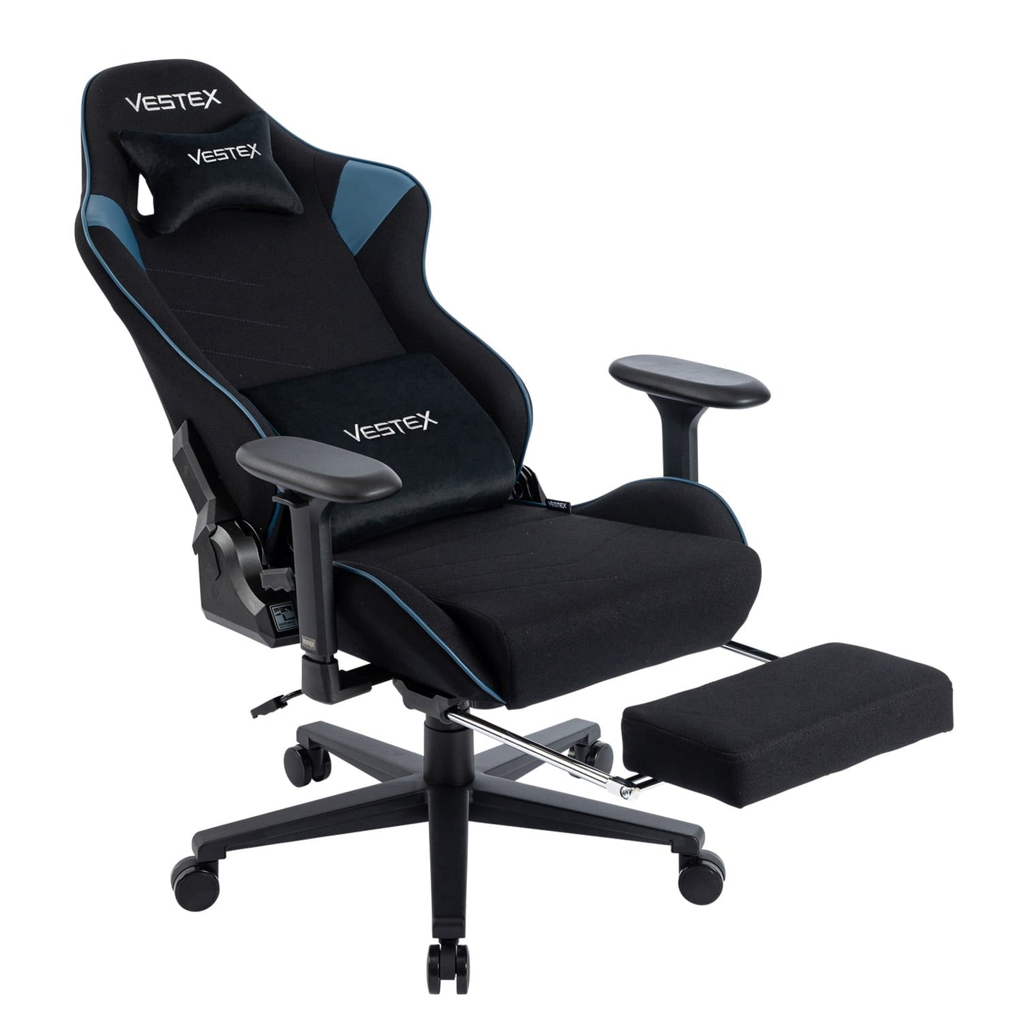 ゲーミングチェア VESTEX  S2 メッシュファブリック フットレスト付 ブルー