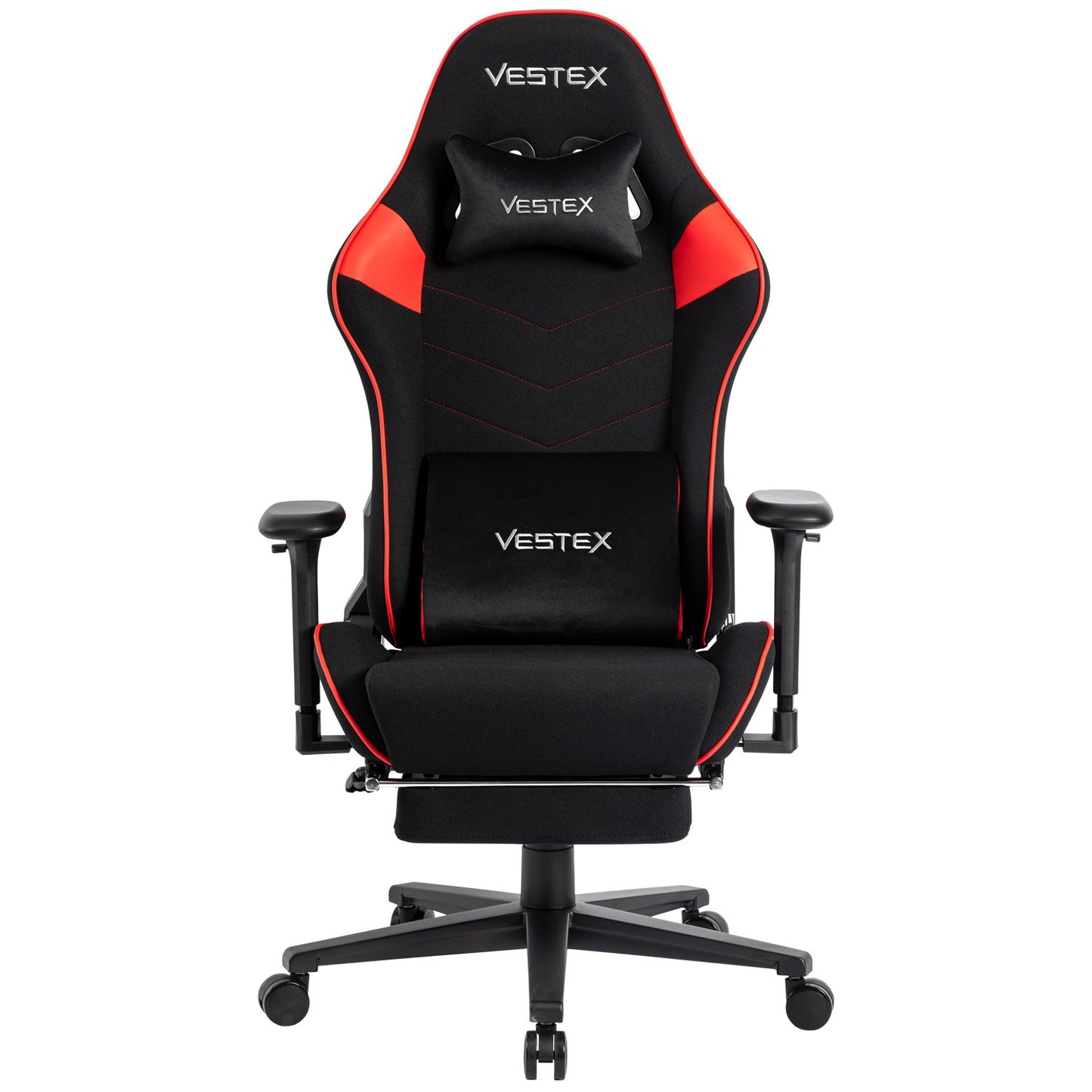 ゲーミングチェア VESTEX  S2 メッシュファブリック フットレスト付 レッド