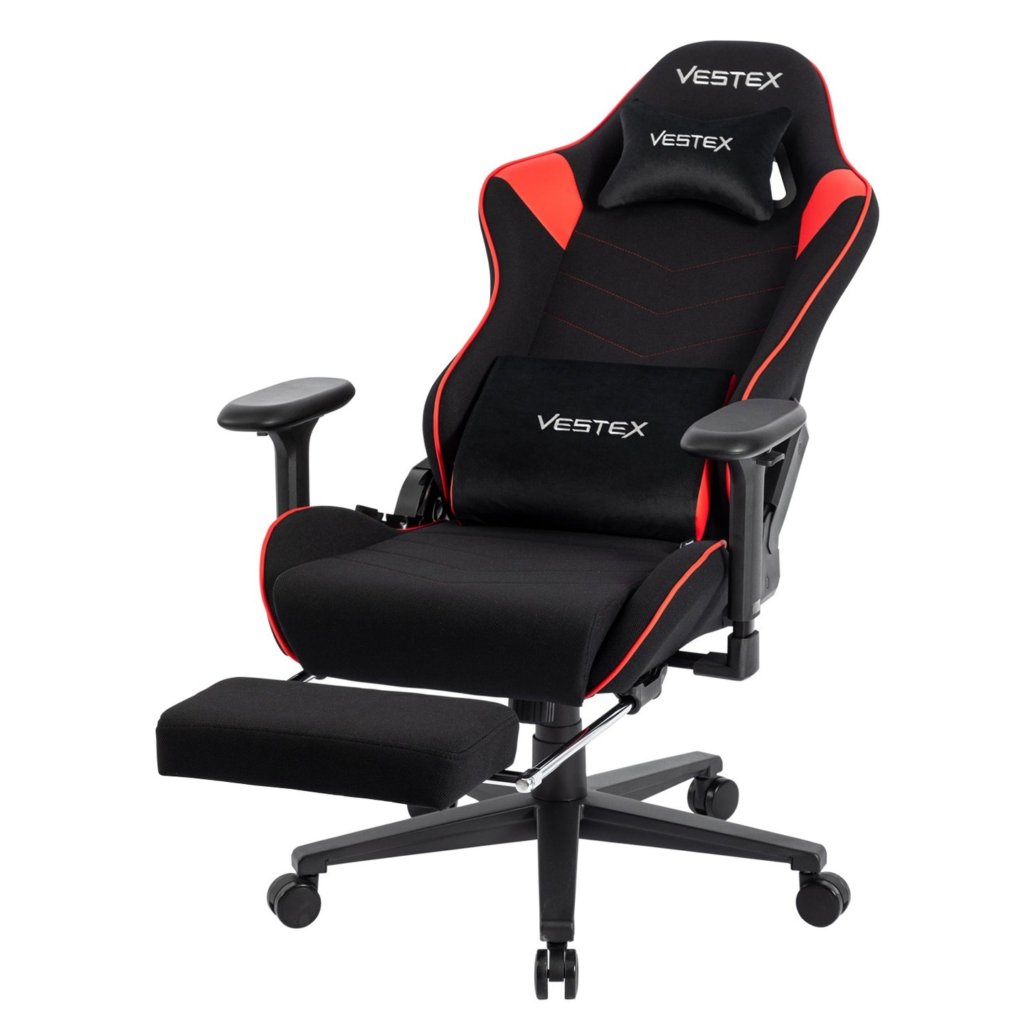 ゲーミングチェア VESTEX  S2 メッシュファブリック フットレスト付 レッド