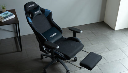 ゲーミングチェア VESTEX  S2 メッシュファブリック フットレスト付 ブラック