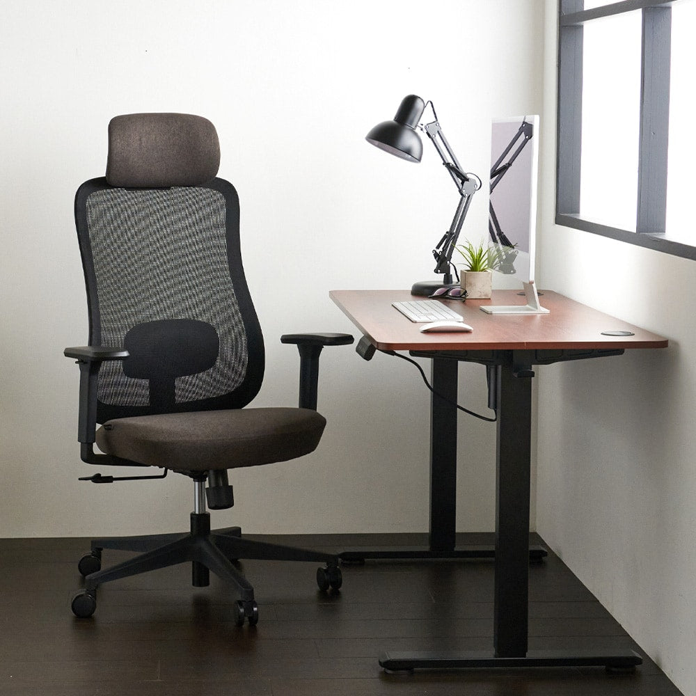 ワークチェア ROOM WORKS M2 シンプルベーシック ブラック/ブラウン