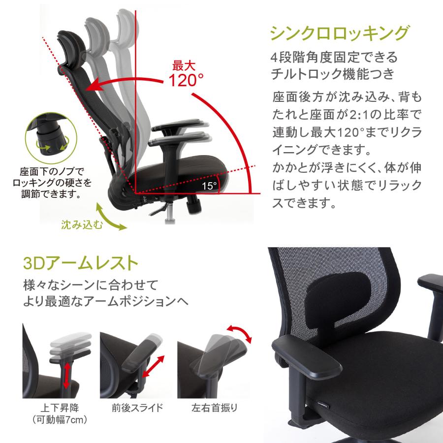 ワークチェア ROOM WORKS M2 シンプルベーシック ブラック/ネイビー