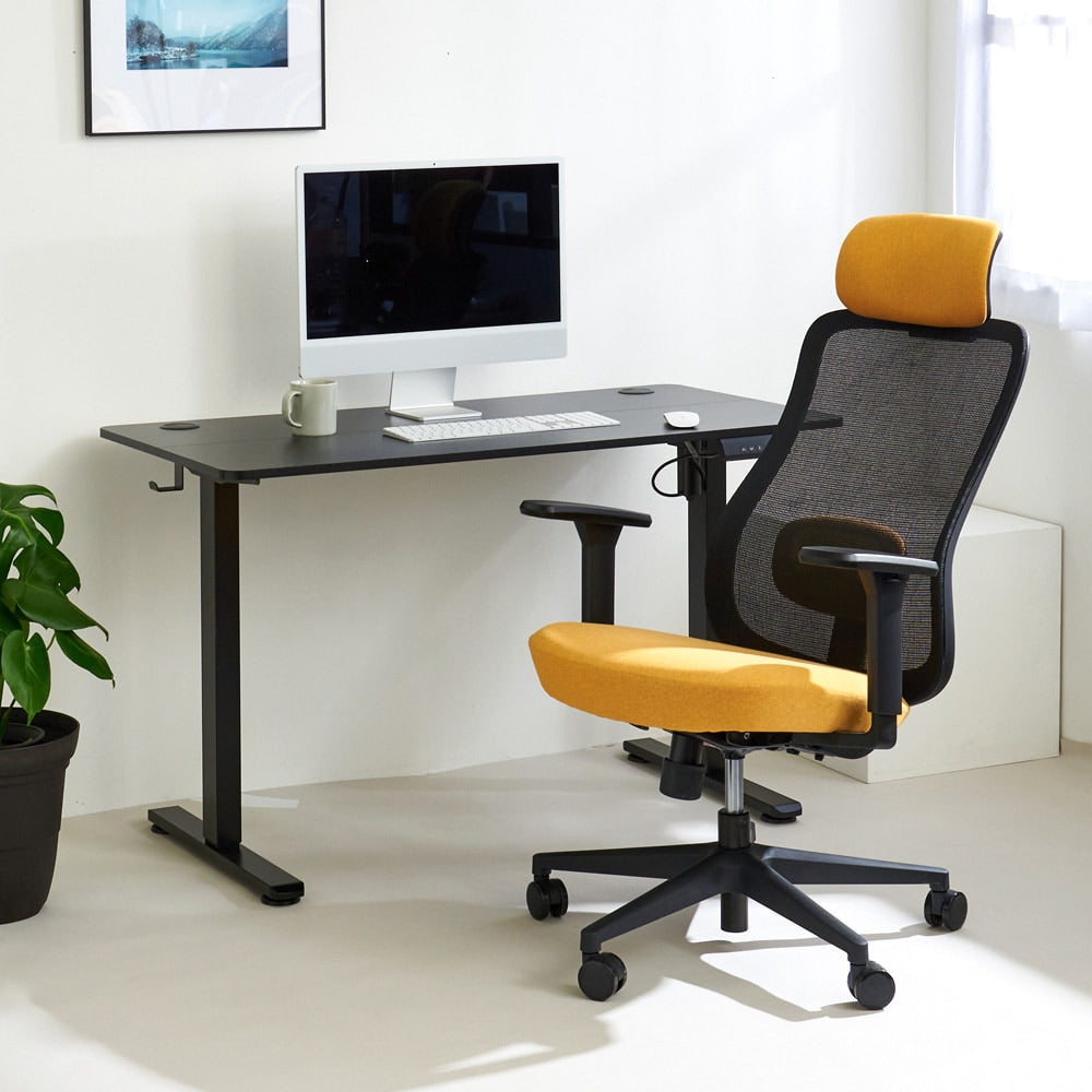 ワークチェア ROOM WORKS M2 シンプルベーシック ブラック/イエロー