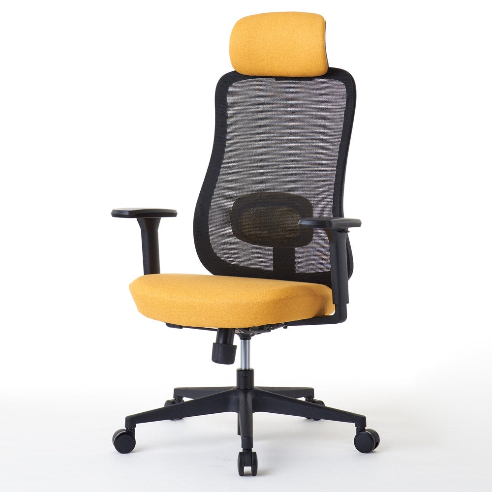 ワークチェア ROOM WORKS M2 シンプルベーシック ブラック/イエロー