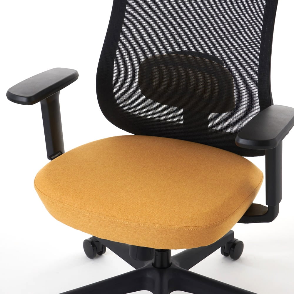 ワークチェア ROOM WORKS M2 シンプルベーシック ブラック/イエロー