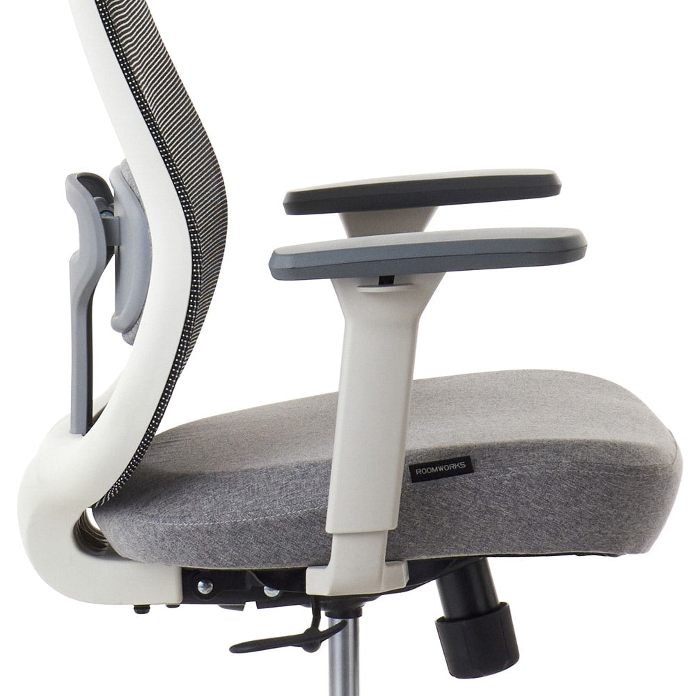 ワークチェア ROOM WORKS M2 シンプルベーシック ホワイト/グレー