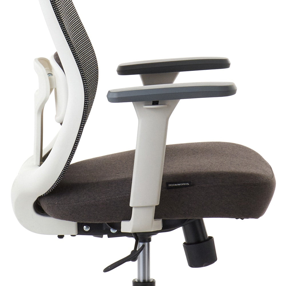 ワークチェア ROOM WORKS M2 シンプルベーシック ホワイト/ブラウン