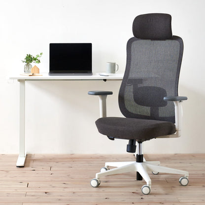 ワークチェア ROOM WORKS M2 シンプルベーシック ホワイト/ブラウン