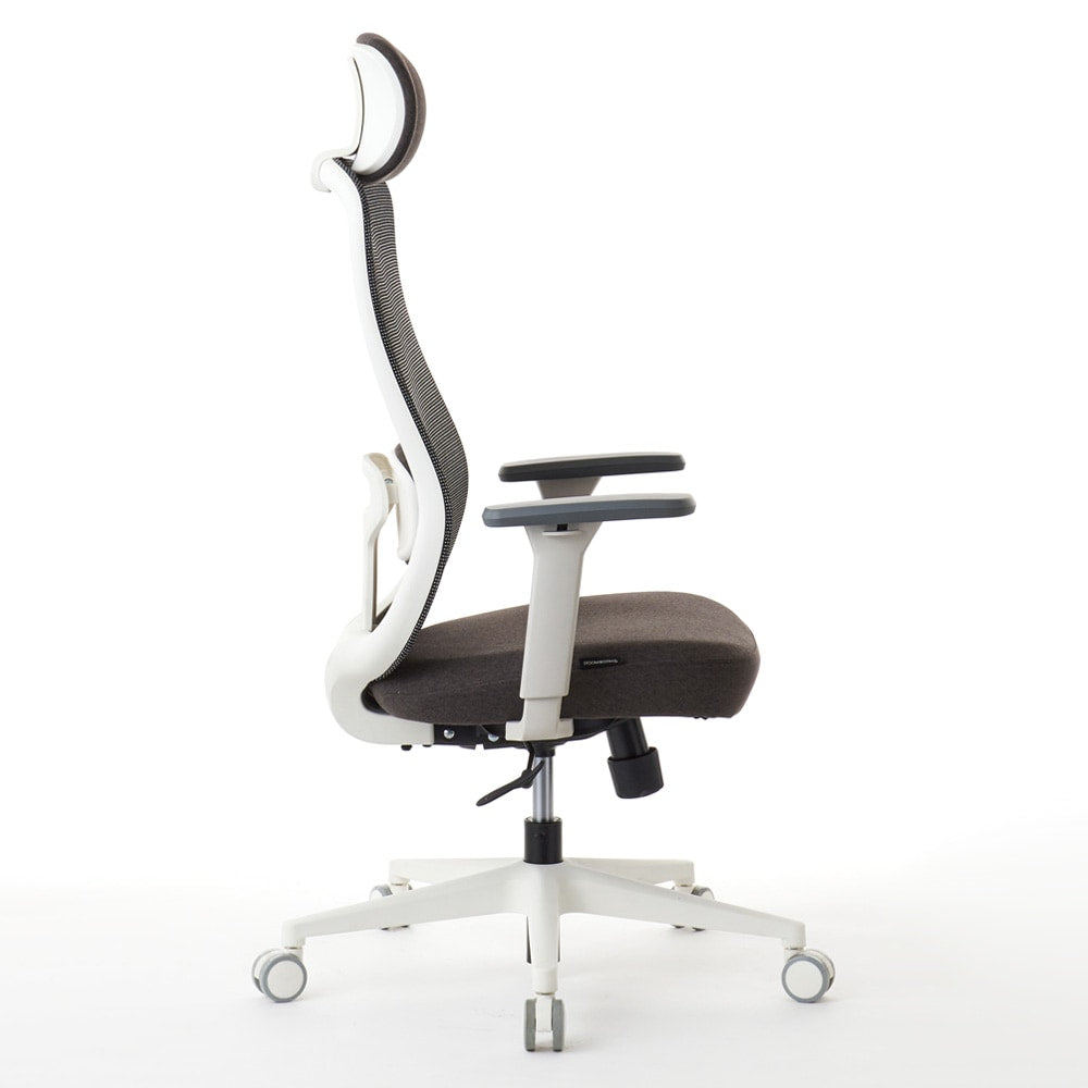 ワークチェア ROOM WORKS M2 シンプルベーシック ホワイト/ブラウン