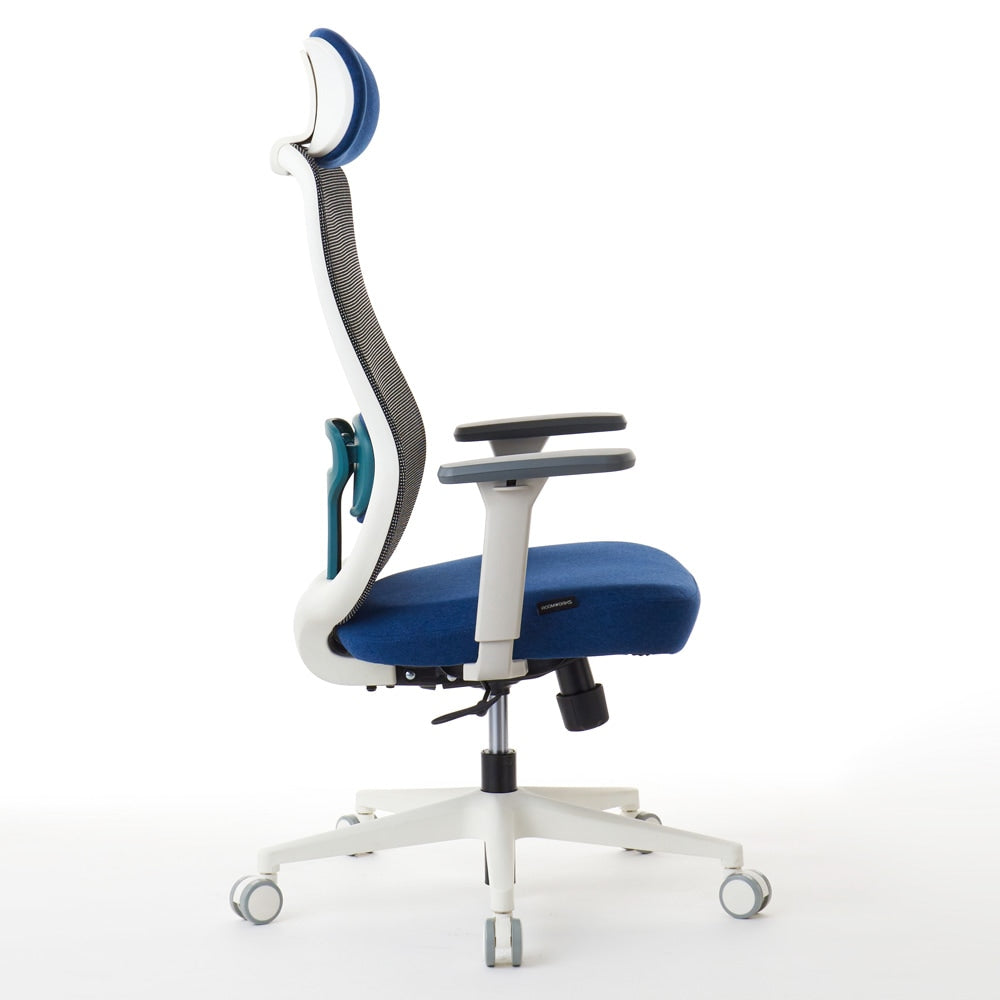 ワークチェア ROOM WORKS M2 シンプルベーシック ホワイト/ネイビー