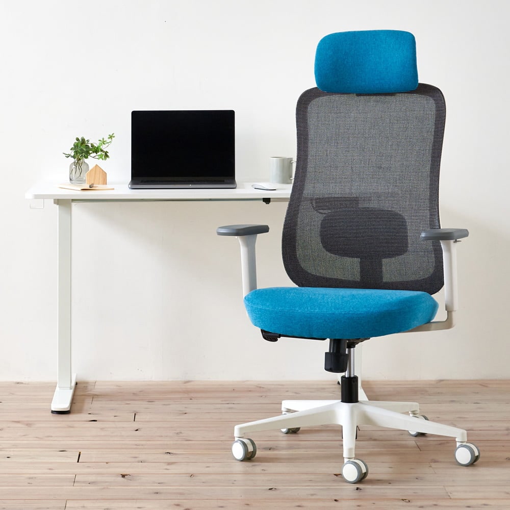 ワークチェア ROOM WORKS M2 シンプルベーシック ホワイト/エメラルド